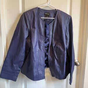 Style & Co. Women's Genuine Leather Jacket Size 16W Purple